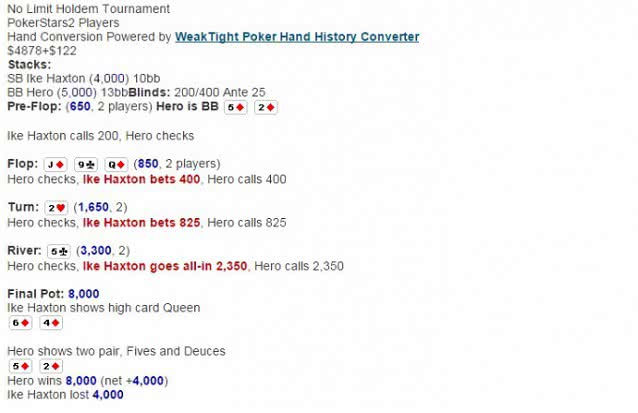 конвертер покерных рук