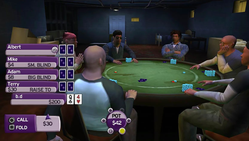 Принятие решения за покерным столом в тренажере
