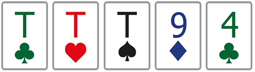 Сочетания трех карт. Three of a kind в покере. Триплет в покере.